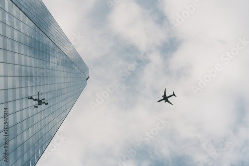 airplane in the sky with clouds over London Sky 