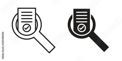 Audit icon in black stroke eps vector graphic