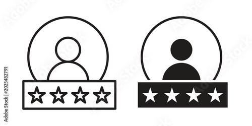 Customer loyalty icon in black stroke eps vector graphic