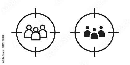 Photos Focus group icon in black stroke eps vector graphic