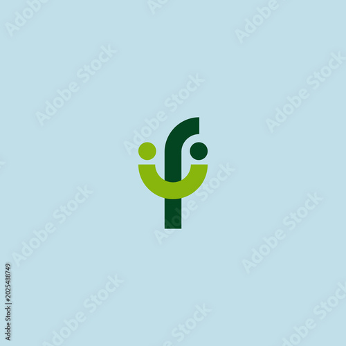 Letter F Smile Logo Design. F Fun Icon