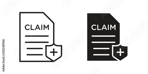 Φωτογραφία Insurance Claim icon in black stroke eps vector graphic