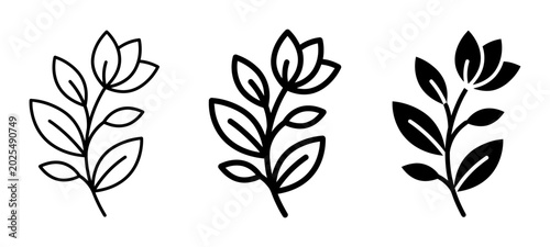 Bild auf Leinwand Minimalist Floral Icon Set for Web Design and Branding