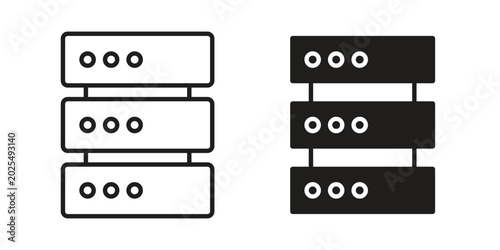 Server icon in black stroke eps vector graphic