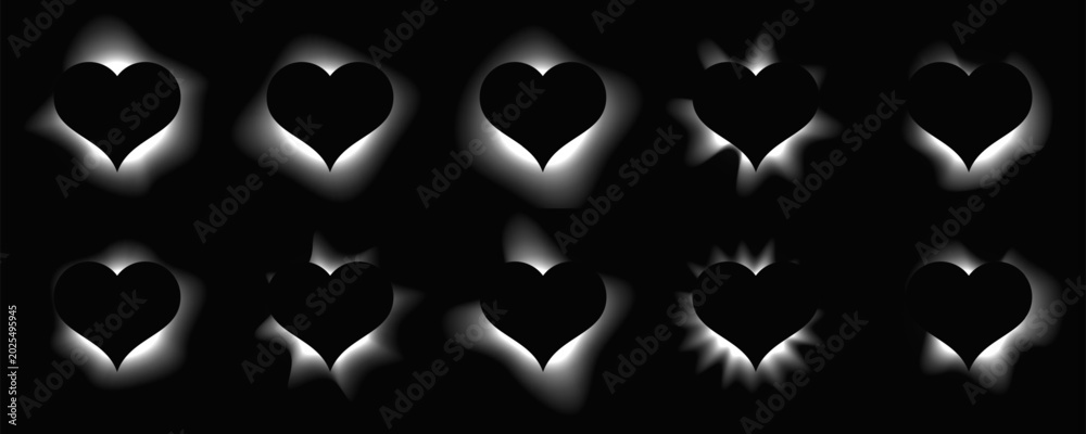 Obraz premium Heart shaped light lighting frame set