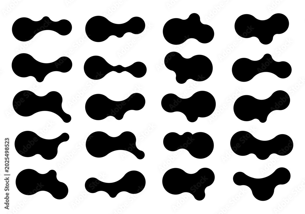 Fototapeta premium Set of abstract metaball shapes