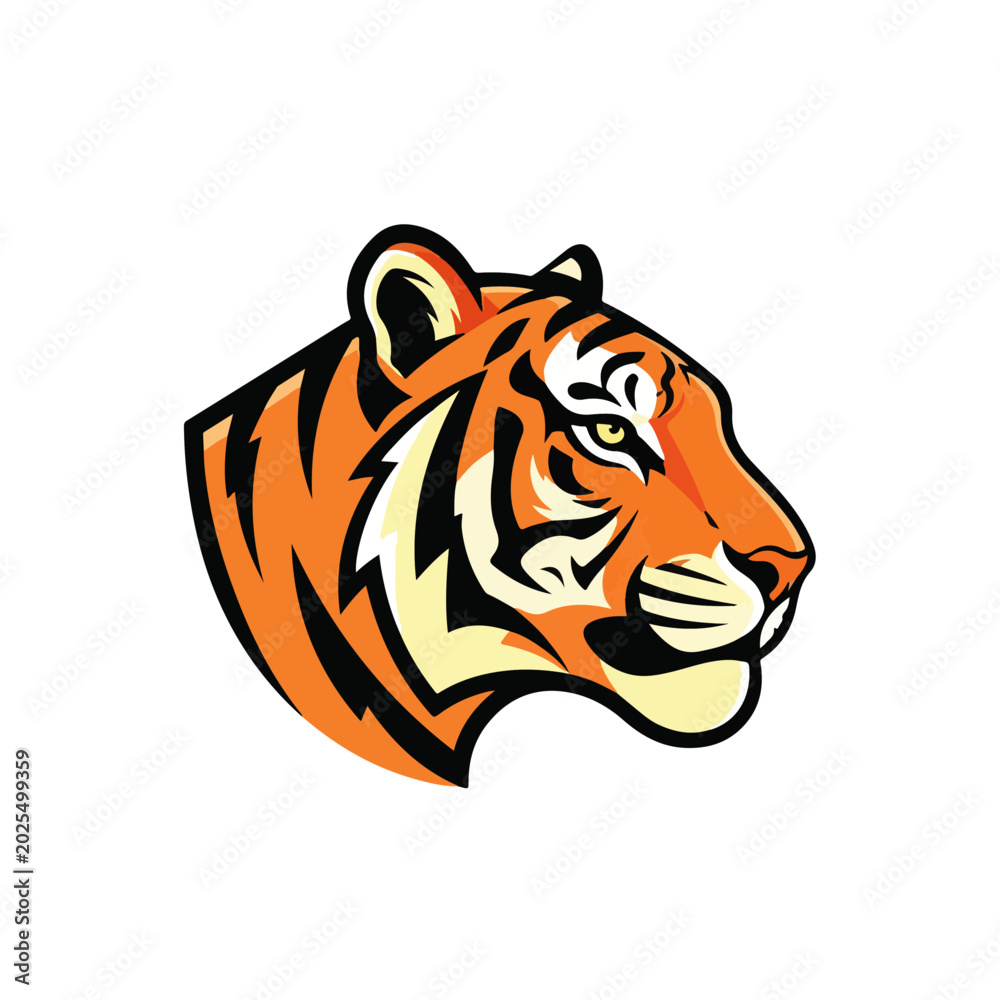 Fototapeta premium Bengal Tiger Head Mascot Vector Logo Design