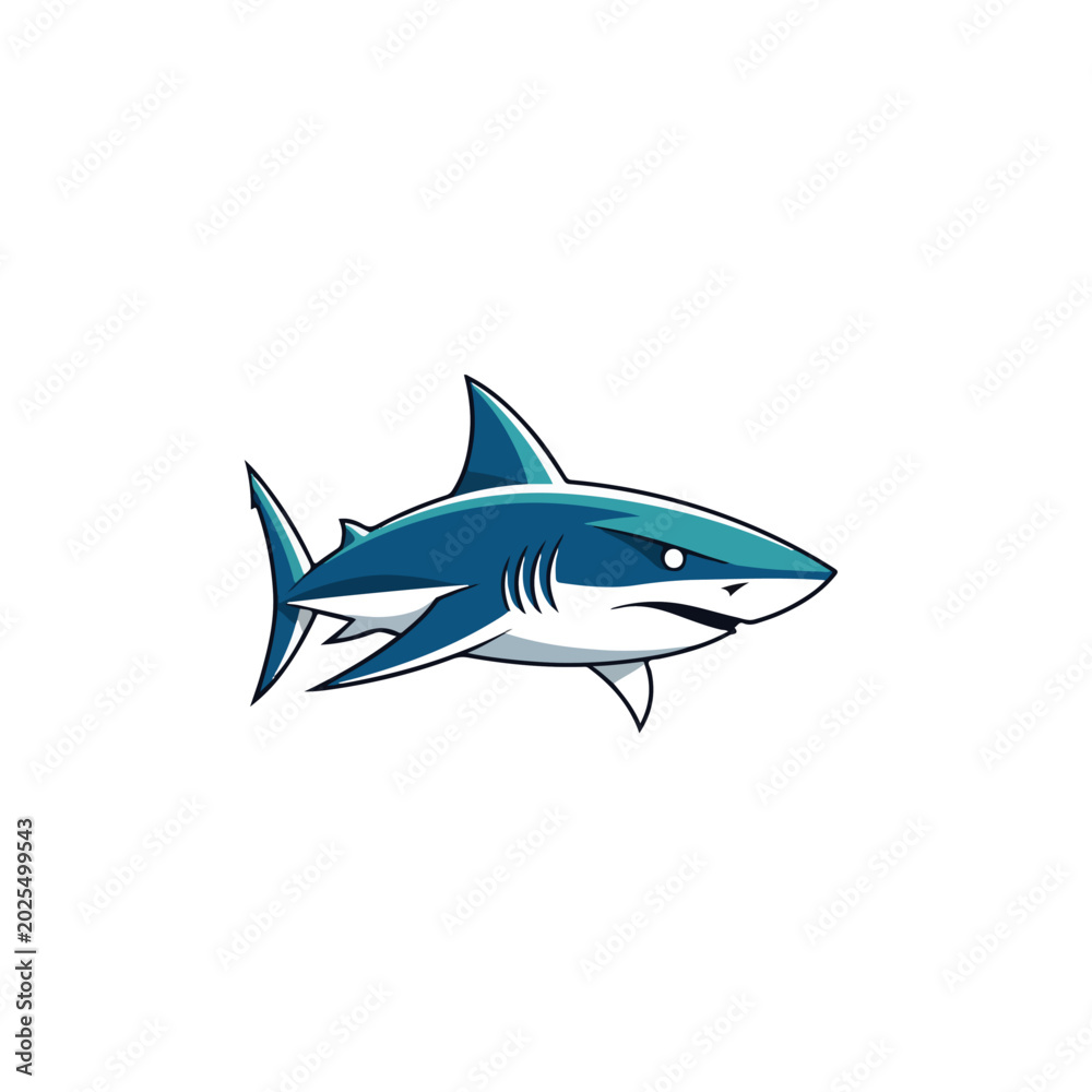 Fototapeta premium modern blue shark mascot vector logo template