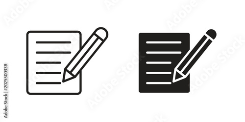 Writing icon collection vector illustrations, Vector pictogram