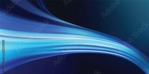 Dynamic blue light wave with internal streaks on a dark background depicting high speed data transfer and technological innovation abstract transfer technology innovation futuristic