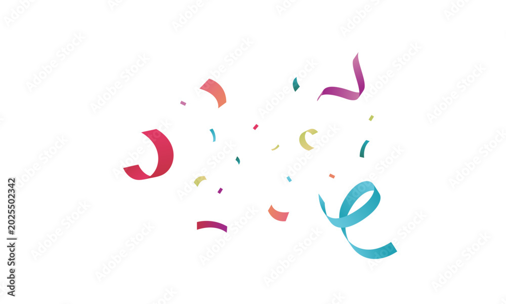 Fototapeta premium The background is adorned with colorful confetti, perfect for celebrations. A beautiful festive decoration vector illustration.