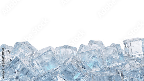 Tablou pe pânză Clear ice cubes PNG on transparent background for cooling drinks