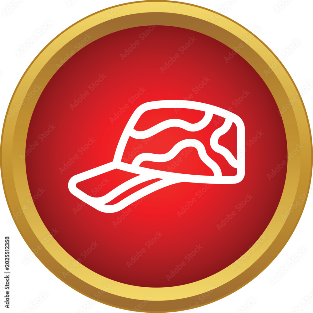 Fototapeta premium Camouflage cap icon symbolizing military gear and tactical wear