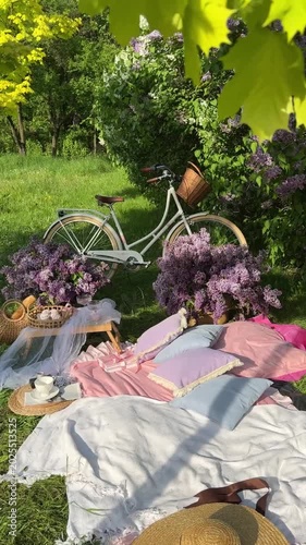 Beautiful Vintage Bicycle Lilac Picnic Video