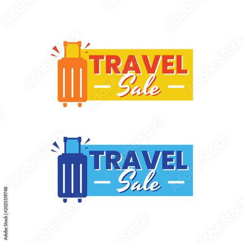 Travel sale summer vacation banner icon design vector
