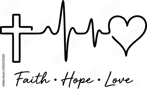Christian Faith Hope Love Pulse Illustration