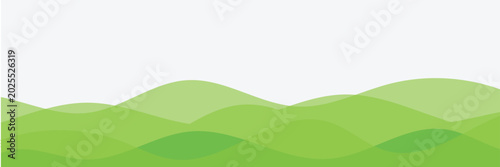 Abstract Green Rice Farm Fields Background. Vector Mountains Landscape with Tea Plantation. Hill Agriculture Pattern Collage. Rural Organic Farmland Illustration. EPS 10 .
