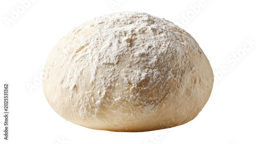 Fresh dough ball isolated on white background
