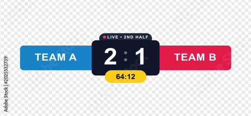 Football Soccer Scoreboard Overlay Template with Timer and Team Names