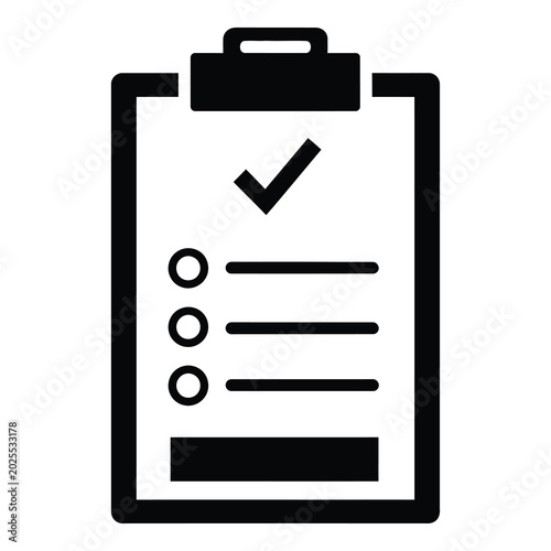 Bilde på lerret Clipboard with checklist and checkbox marked on white background icon