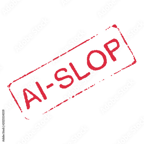 Billede på lærred AI-slop hand made vector stamp