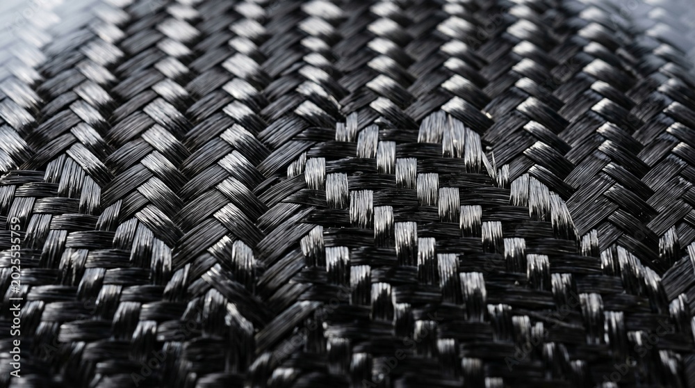 Obraz premium Braided Carbon Fiber Texture: Geometric Woven Material