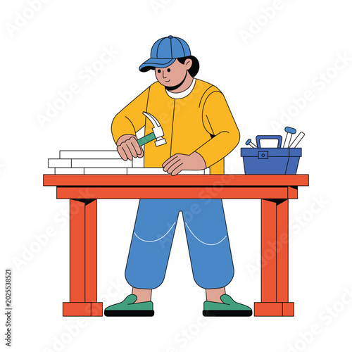 Wood Cutting Vector illustration. EPS 10