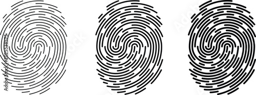 Foto Fingerprint identification symbol icon set in flat style