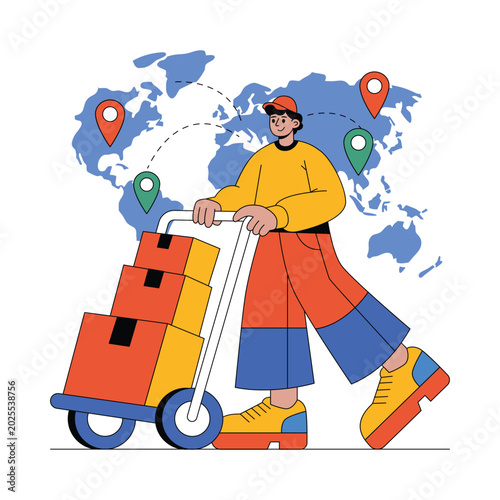 Cargo Delivery Vector illustration. EPS 10
