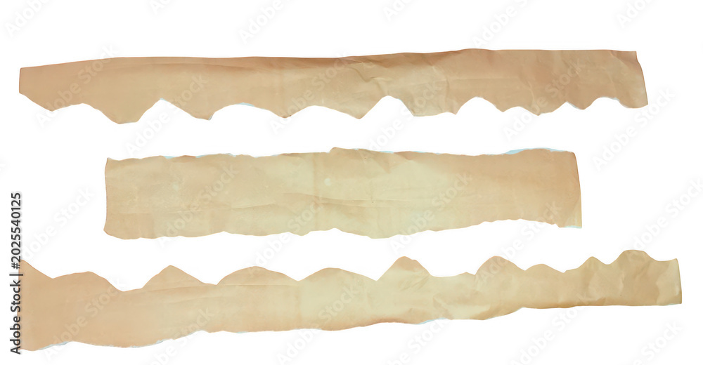 Fototapeta premium Simple geometric paper strips with scalloped edges