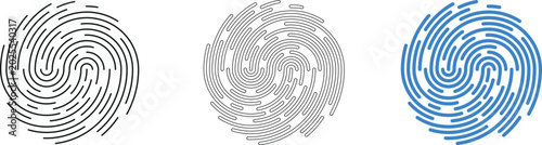 Foto Circular Fingerprint Scan Set with Three Style and Color Variations