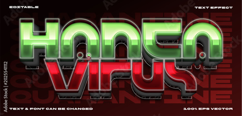 Photos Hantavirus Toxic Biohazard Editable Text Effect with Radioactive Green Glow