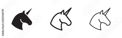 Konstfotografi Unicorn Head Fantasy Mythology Icons Collection