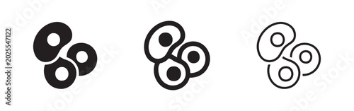 Bild auf Leinwand Biological Cell Icon Set for Microbiology and Health Research