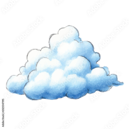Bild auf Leinwand Fluffy White Cloud in Sky.