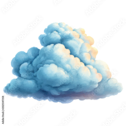 Fluffy White Cloud Formation Isolated.