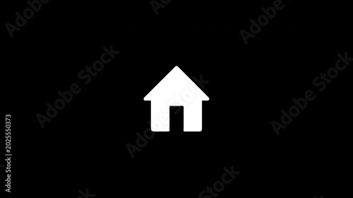 Digital house icon revealing glitch effect animation