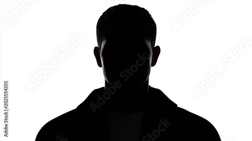 Man silhouette identifying anonymity and hidden identity concept