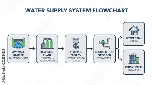 Water Supply System Flowchart Process Steps