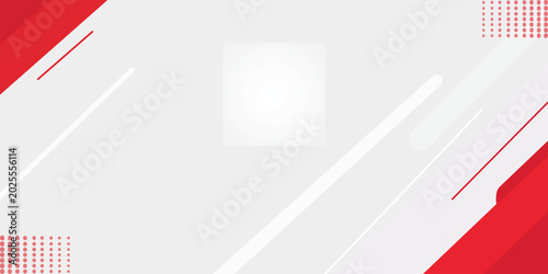 Bild auf Leinwand Modern red white abstract geometric background with clean diagonal shapes dotted