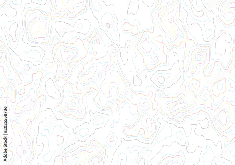 Fototapeta premium colorful topographic map design with multicolored lines on white background.
