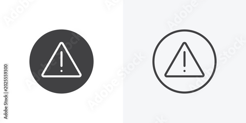 Attention icon vector sign symbol isolated on white. Stroke and clipart style