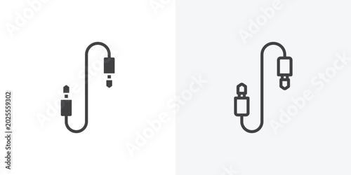 Bild auf Leinwand Audio Cable icon vector sign symbol isolated on white