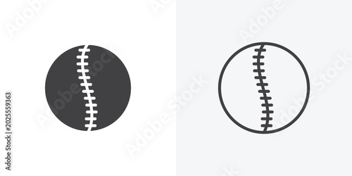 Foto Baseball icon vector sign symbol isolated on white
