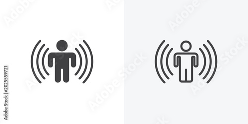 Brand awareness icon vector sign symbol isolated on white. Stroke and clipart style