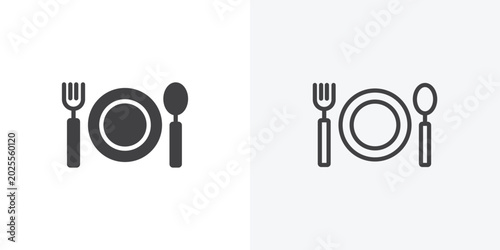 Canteen icon vector sign symbol isolated on white. Stroke and clipart style