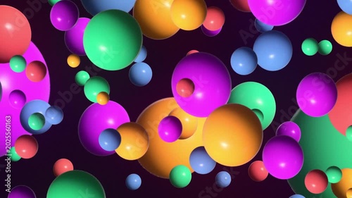 Vibrant Colorful Spheres Floating Abstract Digital Background Motion Graphic