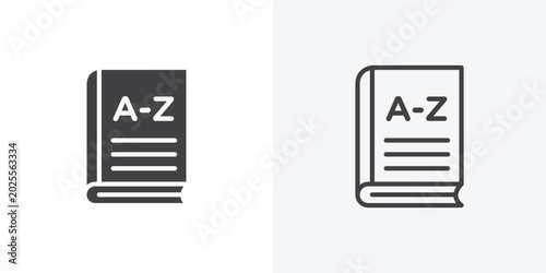 Foto Dictionaries icon vector sign symbol isolated on white