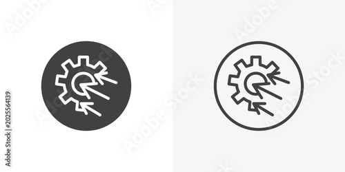 Efficiency icon vector sign symbol isolated on white. Stroke and clipart style