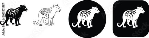 Photography Stylized black and white of a panther in various formats jaguar big cat wild ani